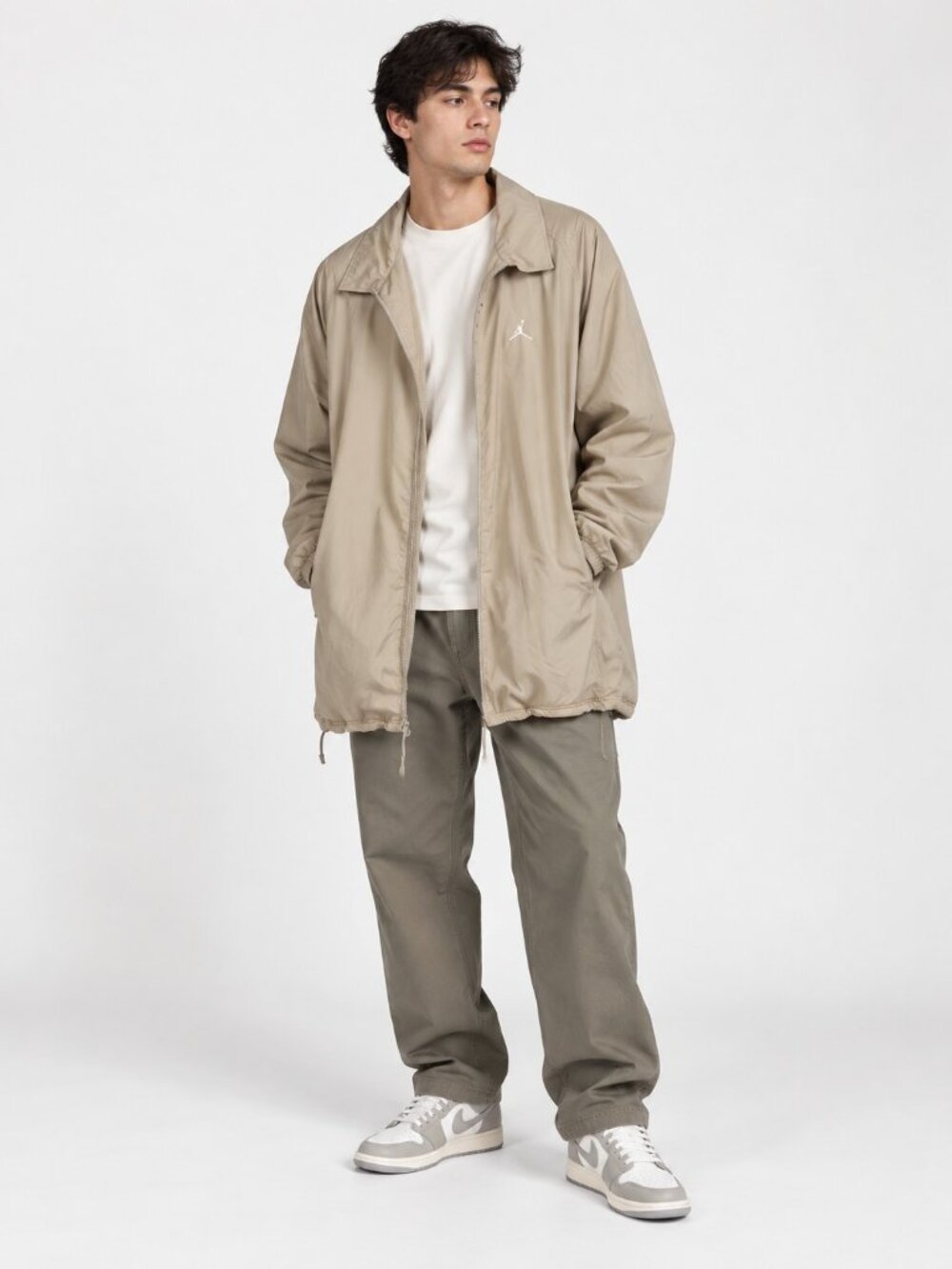 Nike Air Jordan Tan Beige Windbreaker Jacket Mens 3XL Jumpman Lightweight